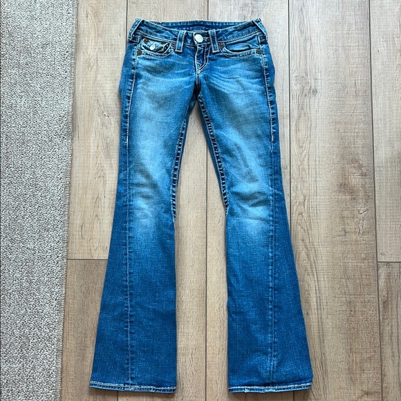 True Religion Classic Blue Women's flare Jeans size 25 used condition - Picture 1 of 6